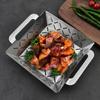 ZISIZ Square Stainless Steel BBQ Grilling Basket