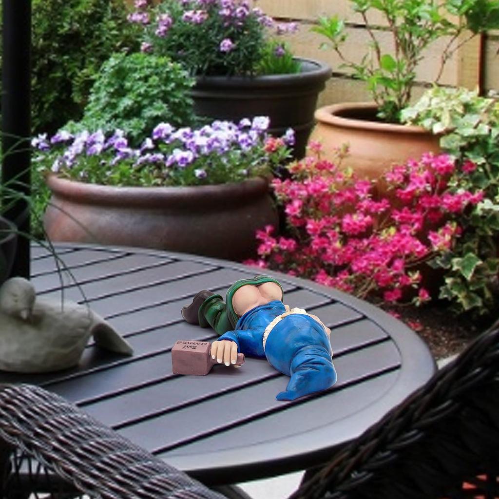 Creative Drunk Dwarf Decoration, Dwarf Garden Statue, Resin Crafts
