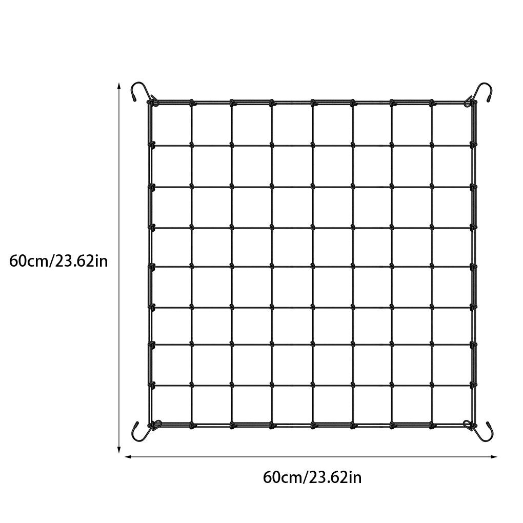 

ABS Крюк Эластичная Сетка Сетка для Растений Регулируемая Высота Поддержка Растений Для Растений Эластичность И Долговечность Черный 120*120см/ 60*60СМ