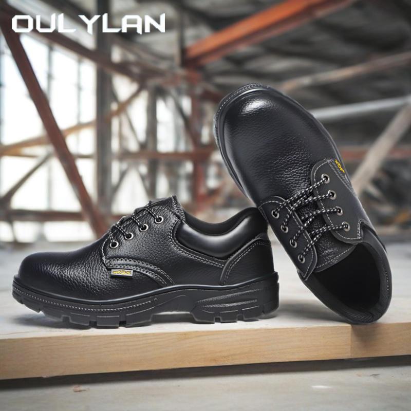 Oulylan Men Summer Anti Smashing Boots Breathable Antiskid Work Shoes Steel Toe Protection Footwear Wear Resistant Light Sneaker