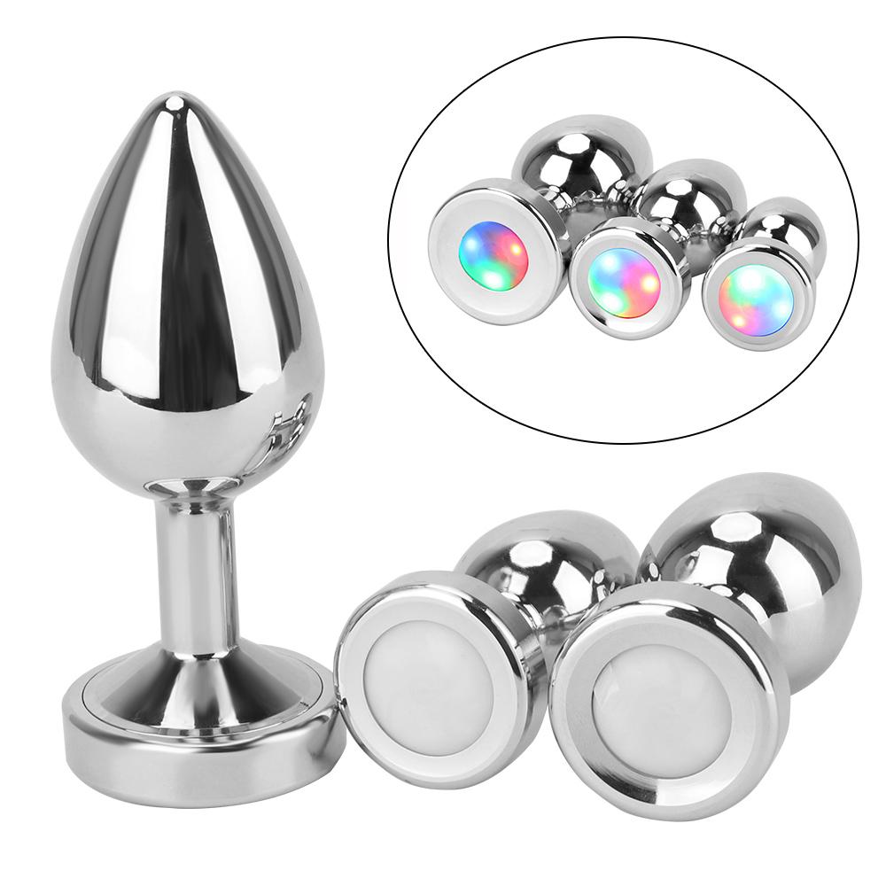Small Medium Large Set Luminous Metal Anal Beads Butt Plug