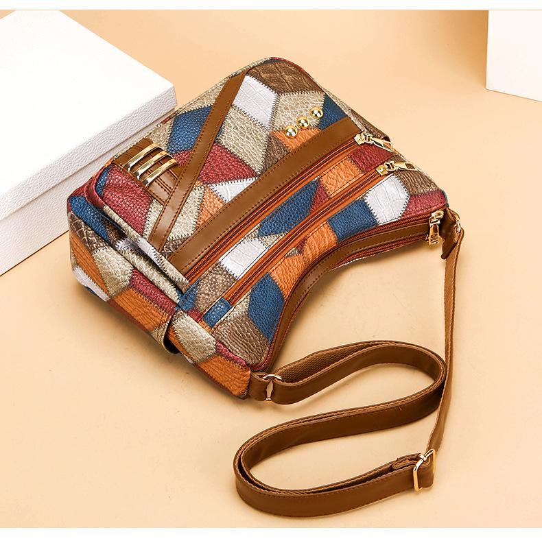 2024 Women's Versatile Multi-Layer PU Shoulder Bag - Large Capacity Crossbody for Moms