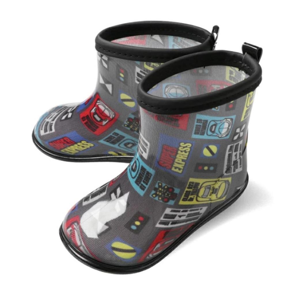 Kids' Boys' Shinkansen Rain Boots, JR Train Design, Hayabusa and Komachi Design, Doctor Yellow (Black, 19cm)