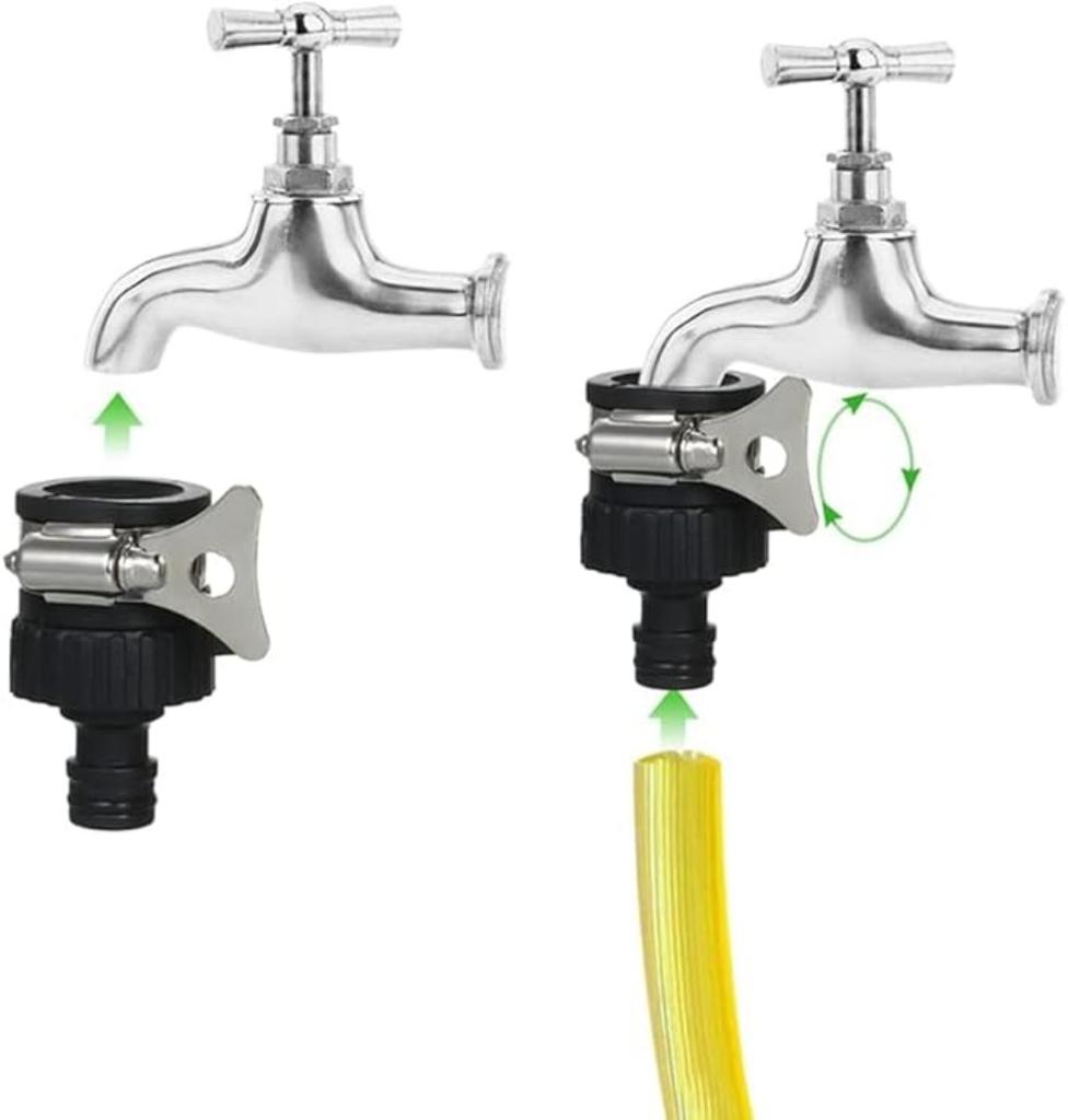 2pcs Durable Universal Water Faucet Adapter Plastic Hose Fitting Quick Connect Fitting Tap for Car Washing Garden Irrigation