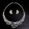 Fashionable Zirconia Necklace and Earring Set Featuring Gold Plating Accessory for Formal Event and Parties Supplies