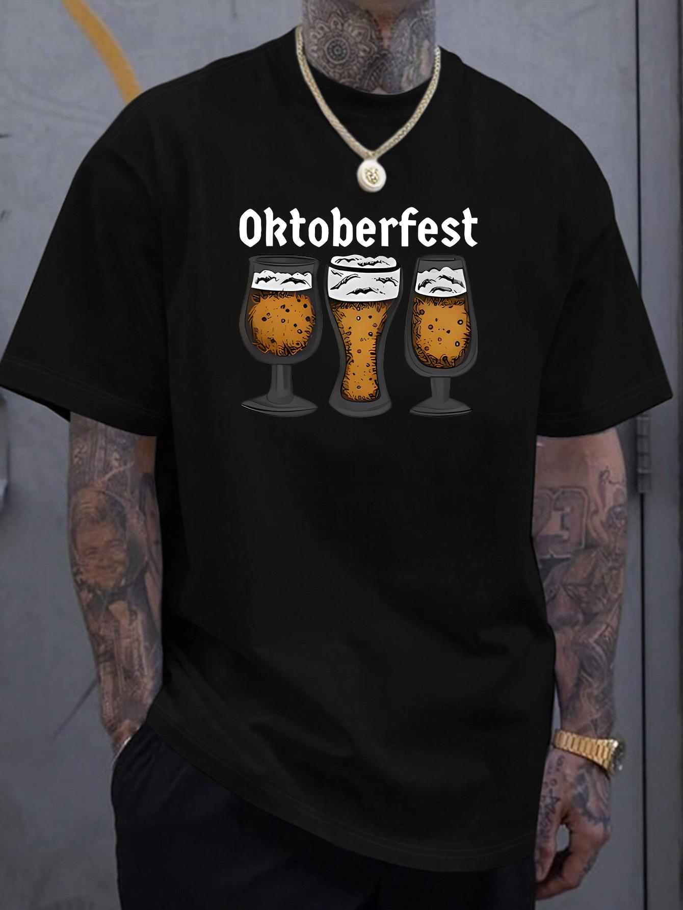 

Men s Oktoberfest Graphic Print Short Sleeve T-Shirt - 100% Polyester Lightweight 180gsm XXL