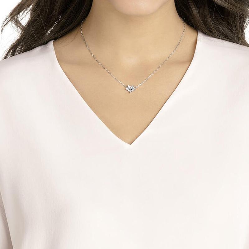 Swarovski Edelweiß Anhänger Halskette Damen Halsketten Silber 5368250