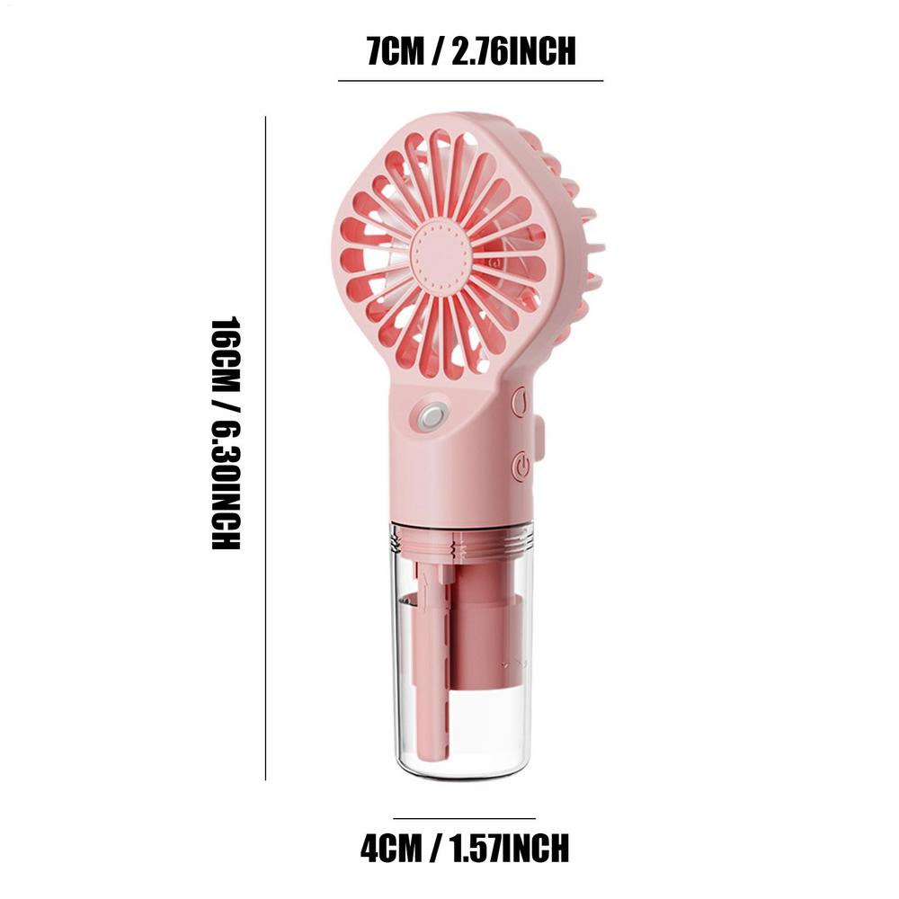 USB Rechargeable Mini Handheld Fan Portable Misting Fan With 4 Adjustable Speed Spray Water Mist Fan Outdoor Camping Travelling