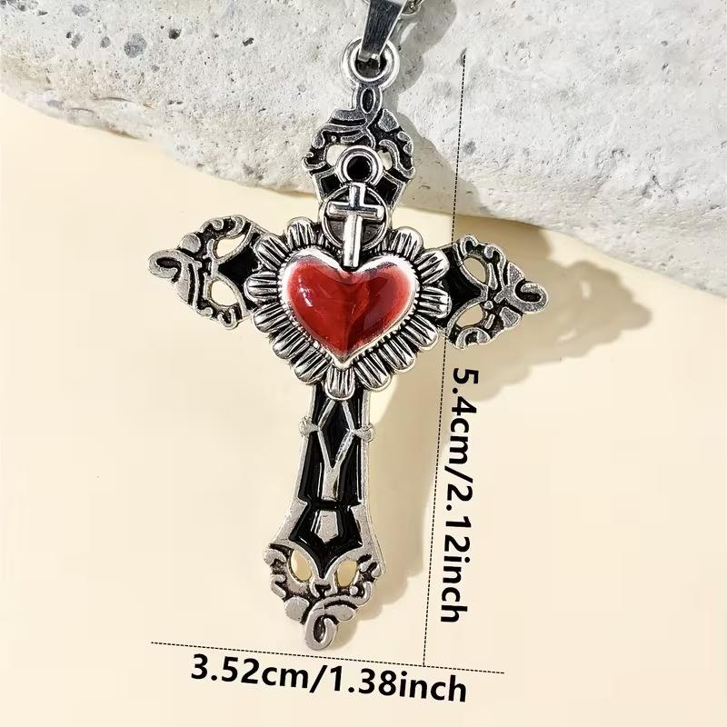 Gothic Style Dark Cross Love Pendant New Retro Old Fashion Clavicle Chain