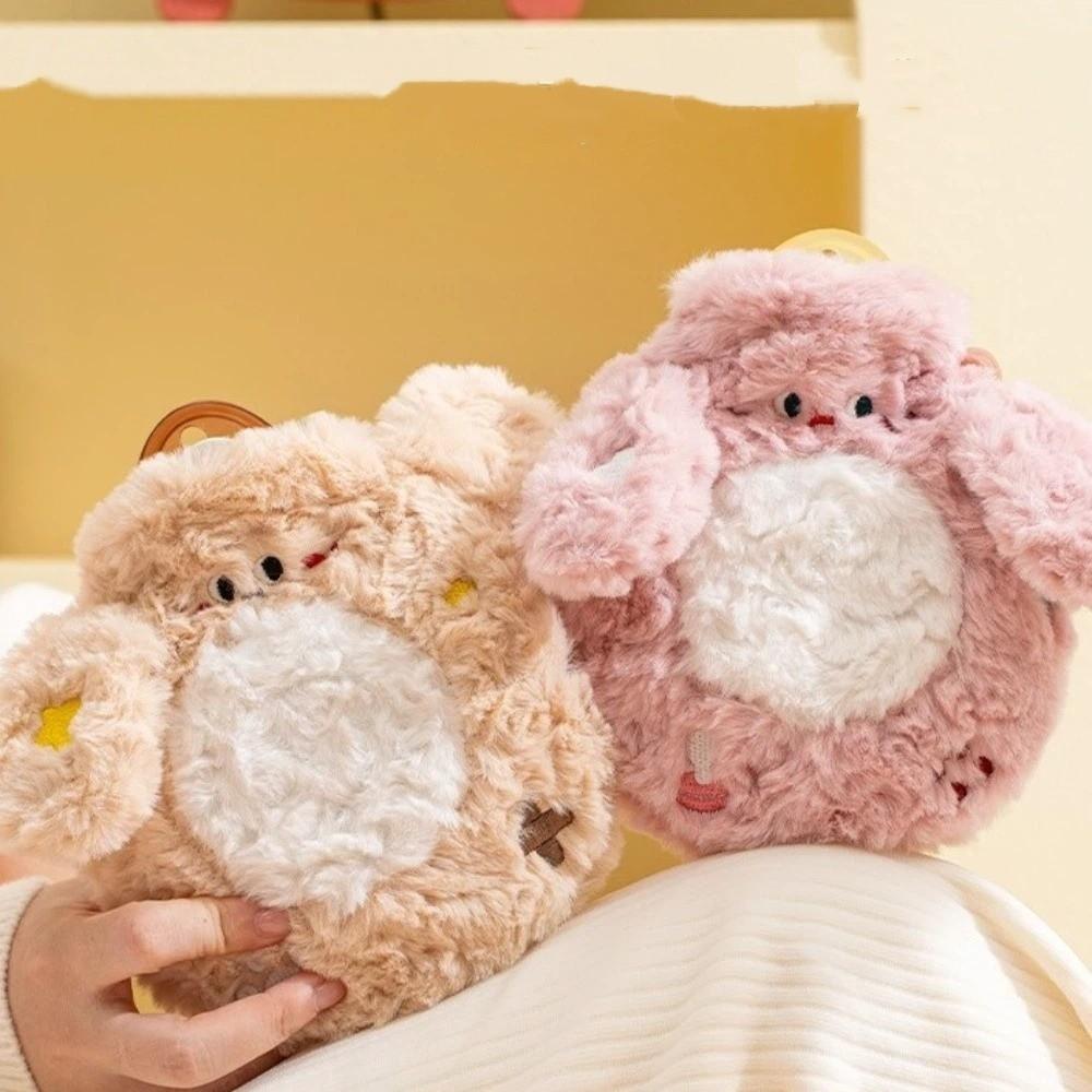 Plush Cover Warm Water Bag Portable Plush Hot Water Bag Detachable Insulation Bottle Women Period