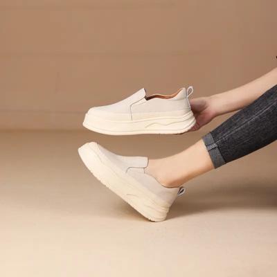 Autumn Loafer 8CM Platform Shoes Flats White Slip On Casual Shoes Slipony Women Sneakers Shoes Breathable Comfy Summer Sneakers