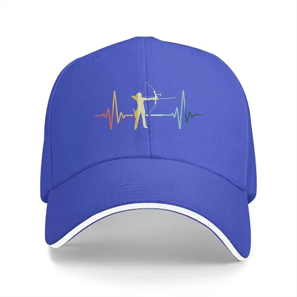 Archery Multicolor Hat Peaked Mens Cap Heartbeat Vintage Personalized Visor Protection Hats