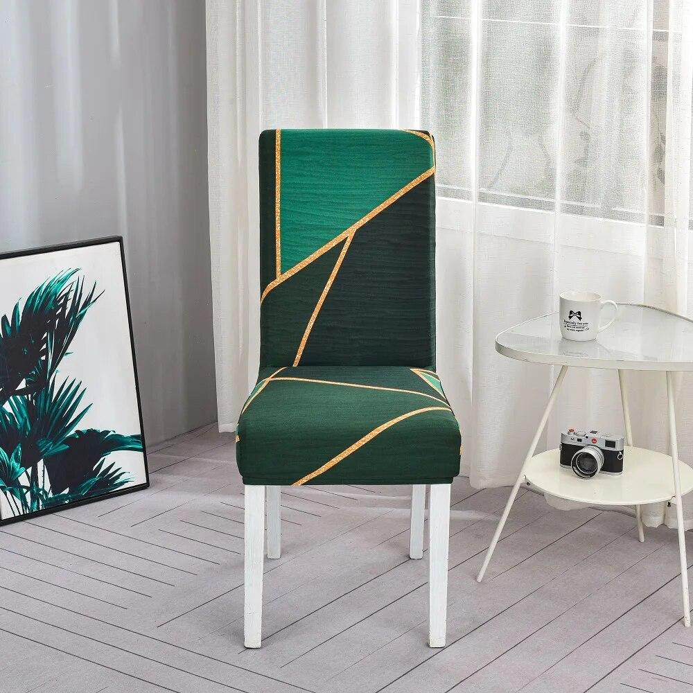 Spandex Wedding Chair Cover Lattice Floral Printed Seat Protector Slipcover for Hotel Banquet Housse De Chaise Dining Room Chair