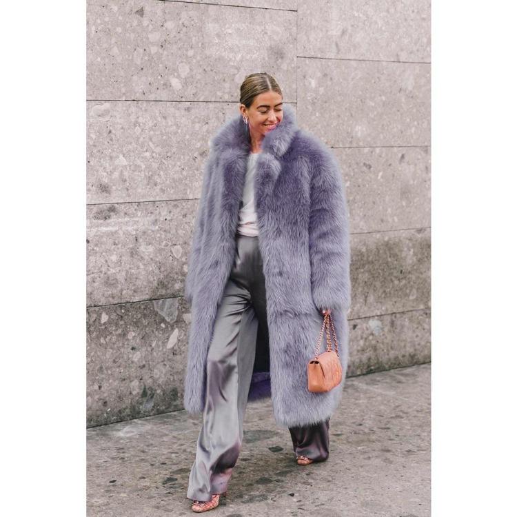 Winter Autumn Women Fur Coat Thickened Imitation Fur Lapel Long Hair Coat European Style Toka Outerwear New