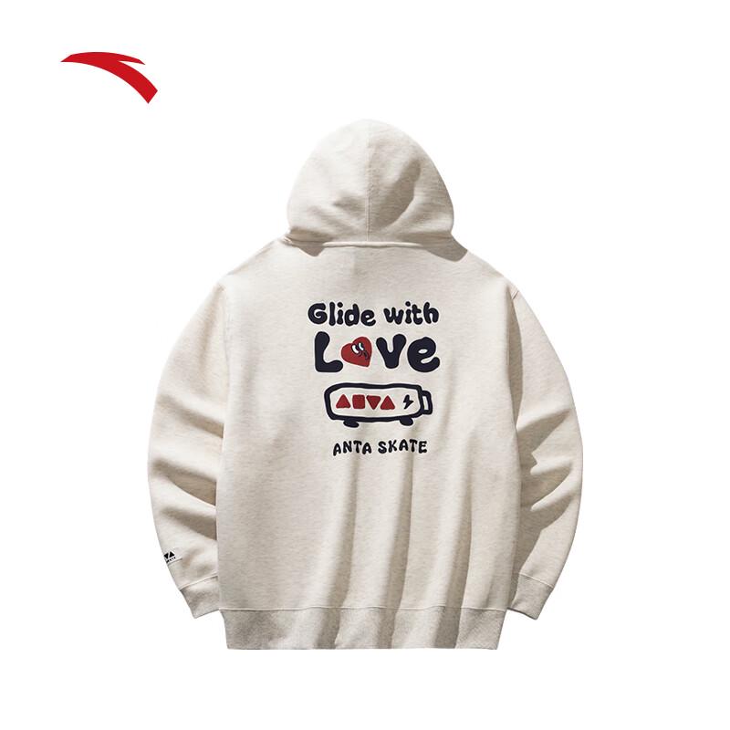 Anta Unisex Loose Fit Printed Hooded Sweatshirt