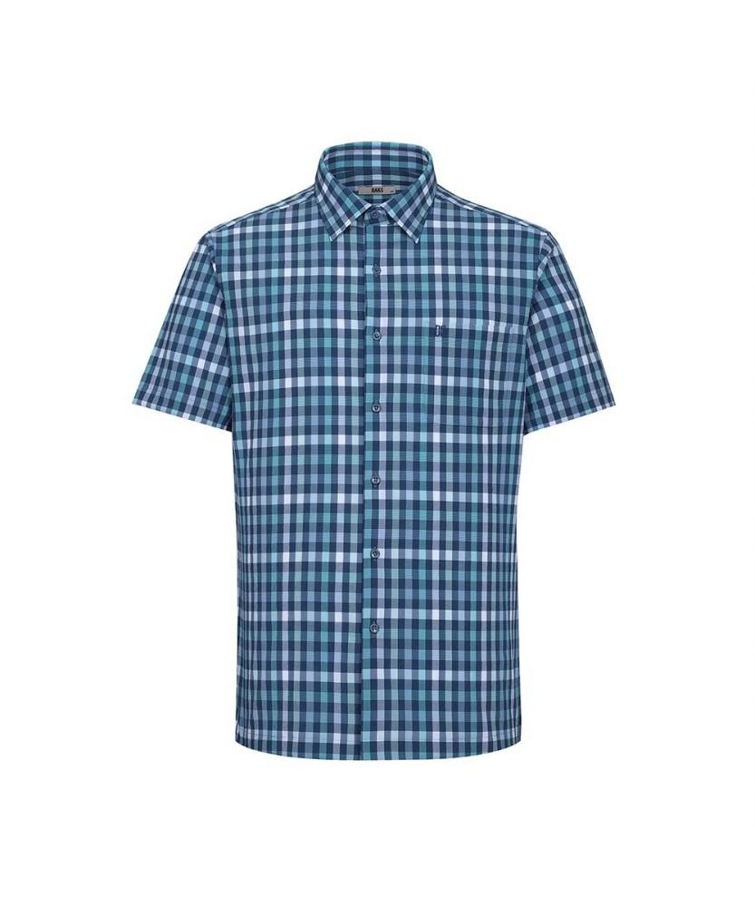 Dagseusyeocheu Polyester Blend Easy Care Small Check Stretch Short Sleeve Shirt_Dls3Shcs114N1