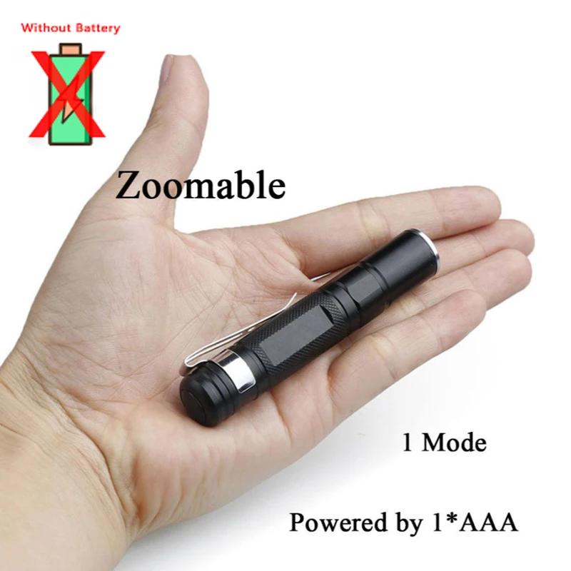 Mini LED Flashlight XPE Portable Zoom Pen Light Waterproof Torch Camping Emergency Outdoor Walking Lantern Keychain Flashlight