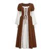 Medieval Renaissance Vintage Style Women's Dress Lace-Up Waist Tie Long Sleeve Court Gown Stage Performance Costume