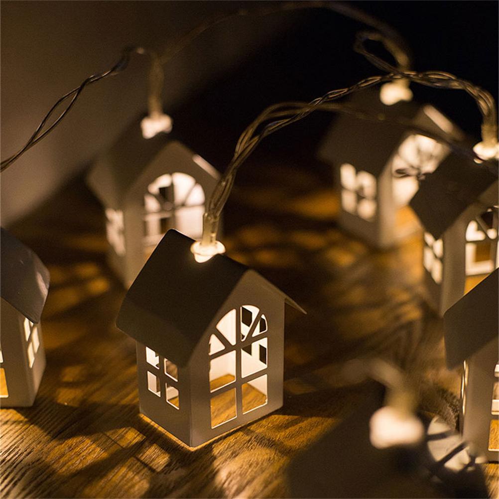 LED Christmas Lights Small House Shape Lights String Xmas Decor Light for Garden Terrace and Lawn