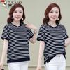 Woodpecker Women's Striped Cotton Blend Short Sleeve T-Shirt