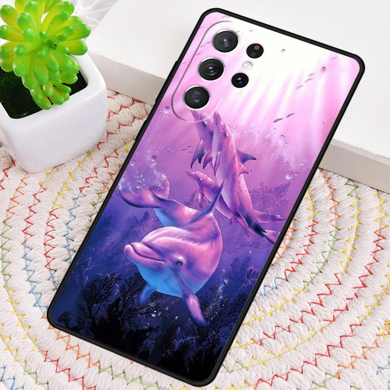 Cute Dolphin Animal Phone Case for Samsung Galaxy note 10 pro S26 Ultra S23 S24 FE S25 S21 S22 PLUS shockproof Cove
