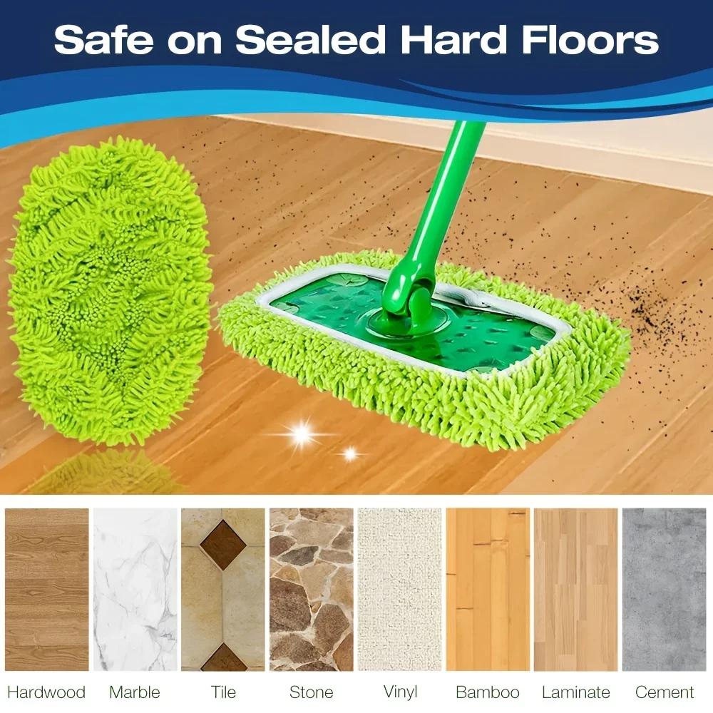 Reusable Mop Pads with High Water Absorption and Ultra-fine Fiber Cleaning Pads That Can Firmly Adhere To Most Standard Mops