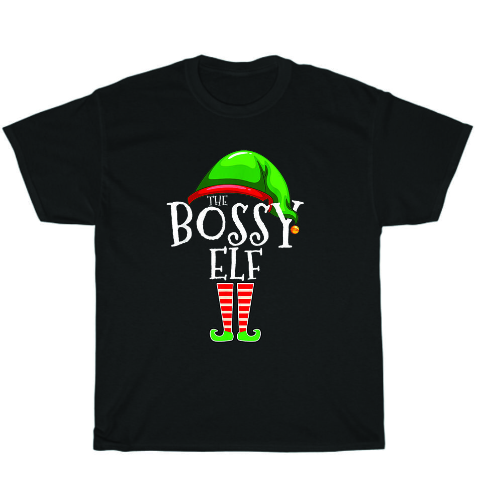

The Bossy Elf Group Matching Family Christmas Gift Funny Holiday T-Shirt Unisex 3XL
