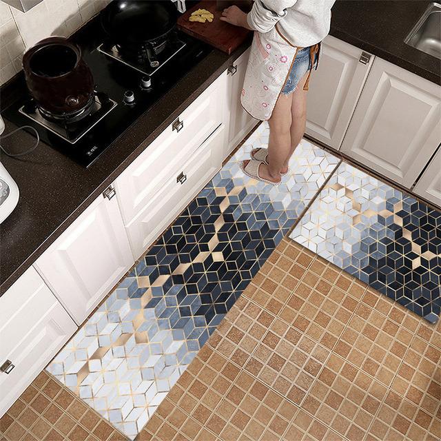 Kitchen Mats Carpet Bathroom Absorbent Washable Entrance Doormat Thin Non -Slip Home Floor Mats Bedroom Living Room Long Rugs 