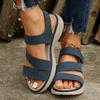 Fashion Women's Casual Sandals 2025 Summer Wedge Heels Designer Comfortable Thick-soled Sandals Vintage Open-toe Women's Beach Slippers