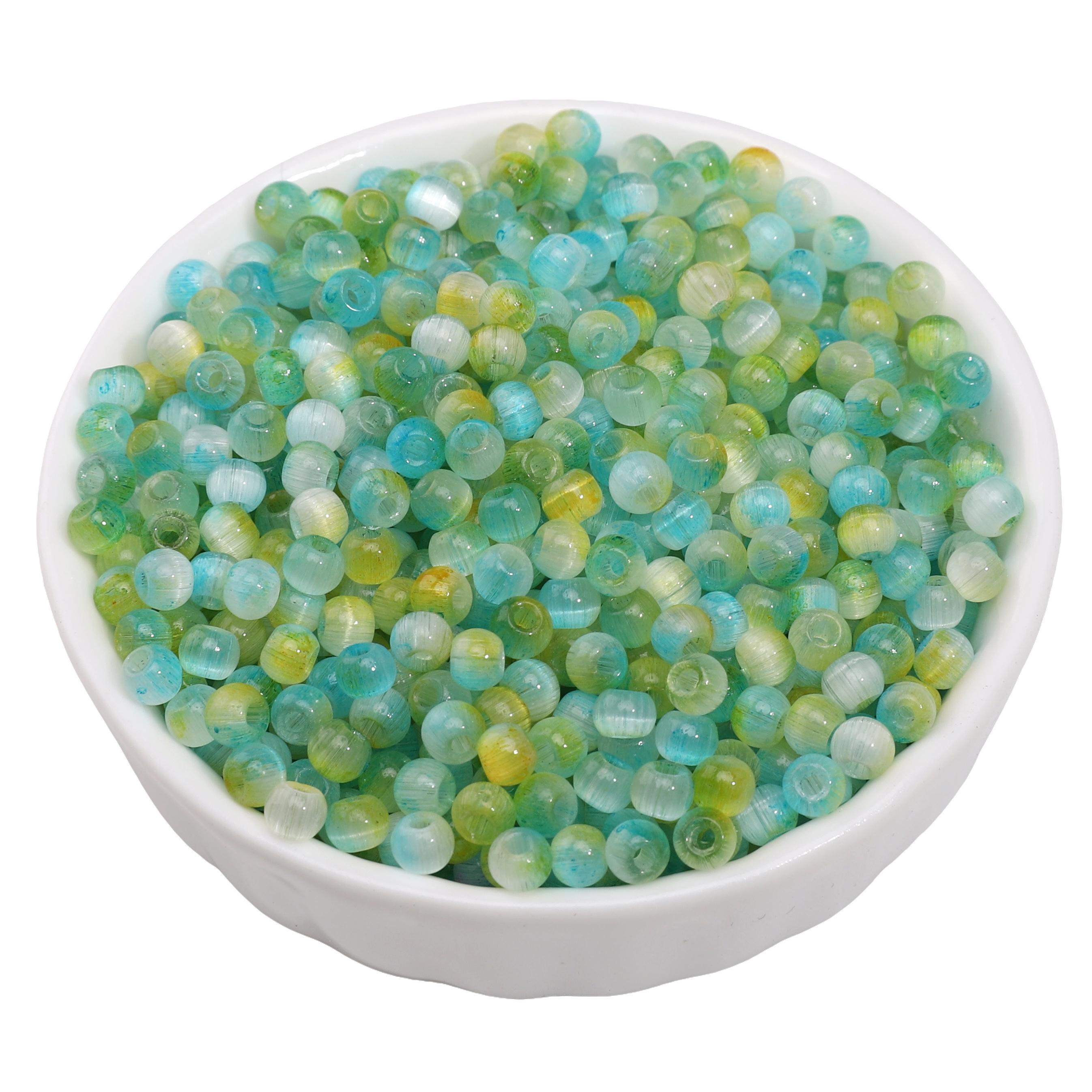 

150 шт. Отечественные высококачественные стеклянные бусины-бисер, разделительные бусины для изготовления ювелирных изделий, аксессуары 4mm 150pcs синий/жёлтый