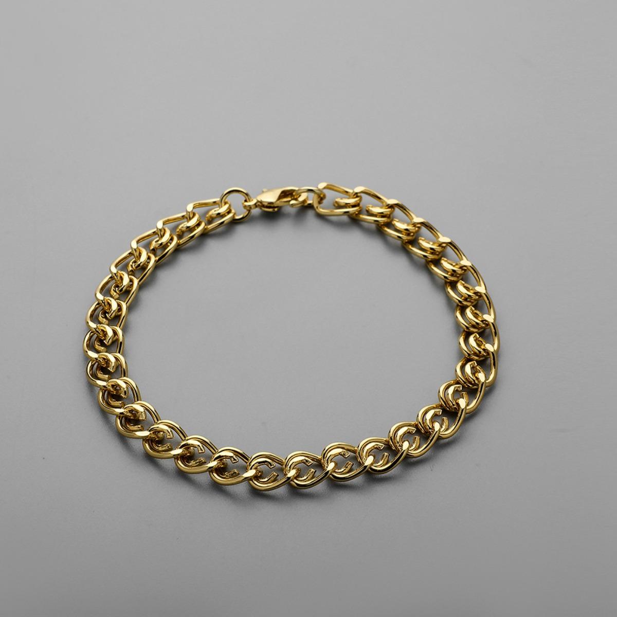 

Универсальный толстый браслет-цепочка, простой мужской браслет, ювелирные изделия на одной цепочке, 20 см золотой