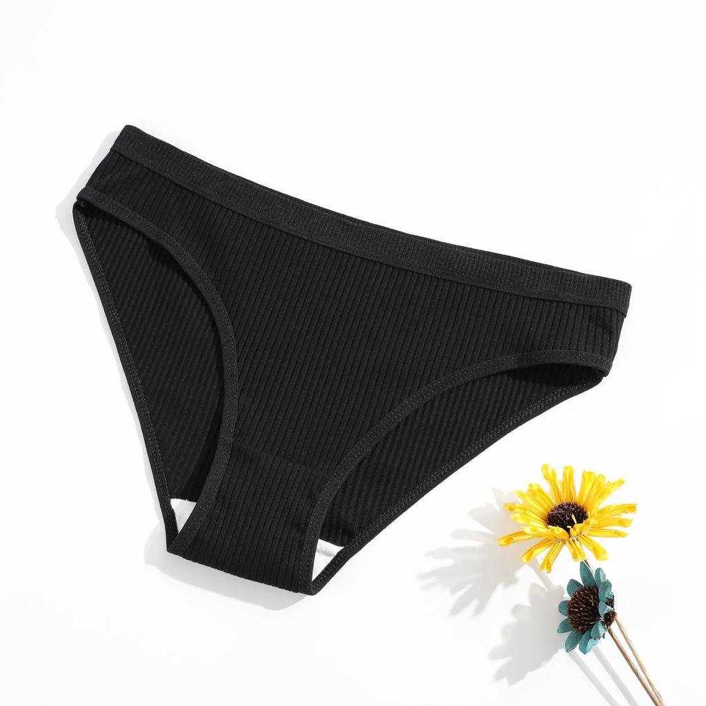 Women's Spring and Summer New Cotton Solid Color Thread Comfortable Breathable Low Waist Briefs