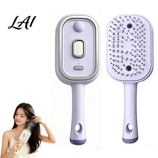 Scalp Massage Hair Brush Electric Steam with Essence & Measuring Cup Rechargeable Anti-Static Massaging Comb Massager Spray Brush Frizz Control Oil