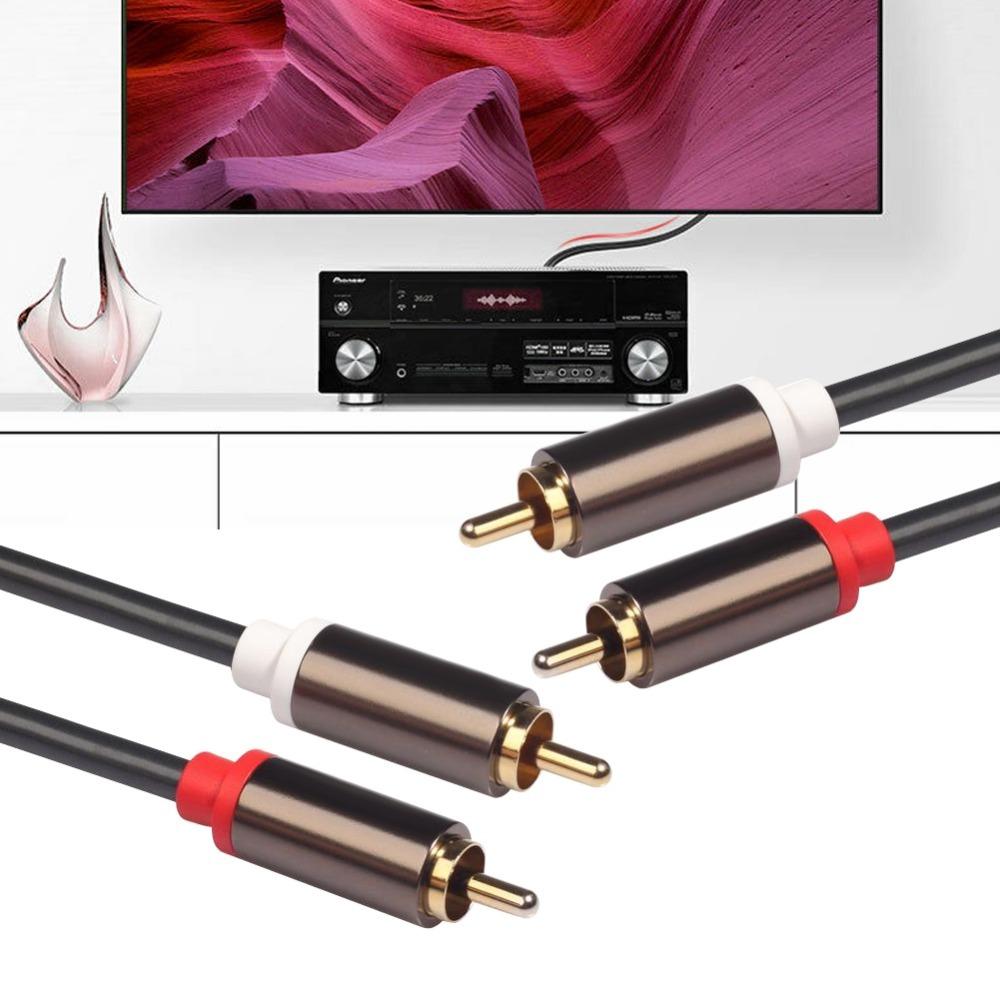 Aluminum Alloy Casing Stereo Speaker Cable Gold Plated Plug Amplifier Cable  Car Audio Systems