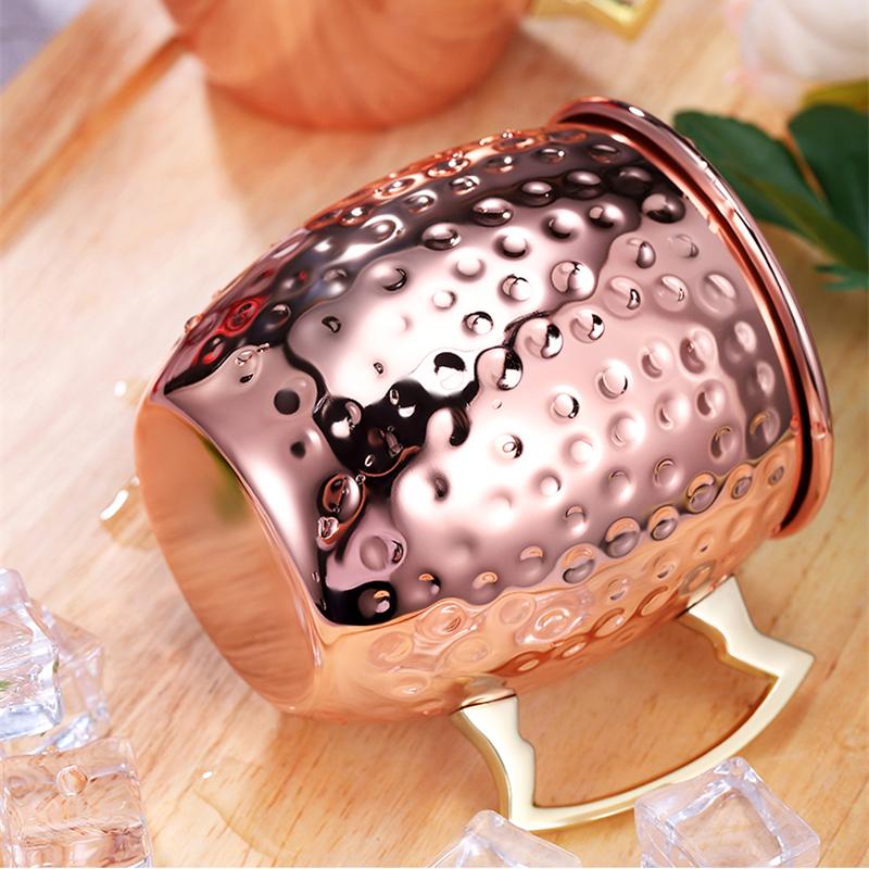 550 ml 18 Unzen gehämmerter, kupferbeschichteter Moscow Mule-Becher, Bierbecher, Kaffeetasse, kupferbeschichtetes Bar-Trinkgeschirr