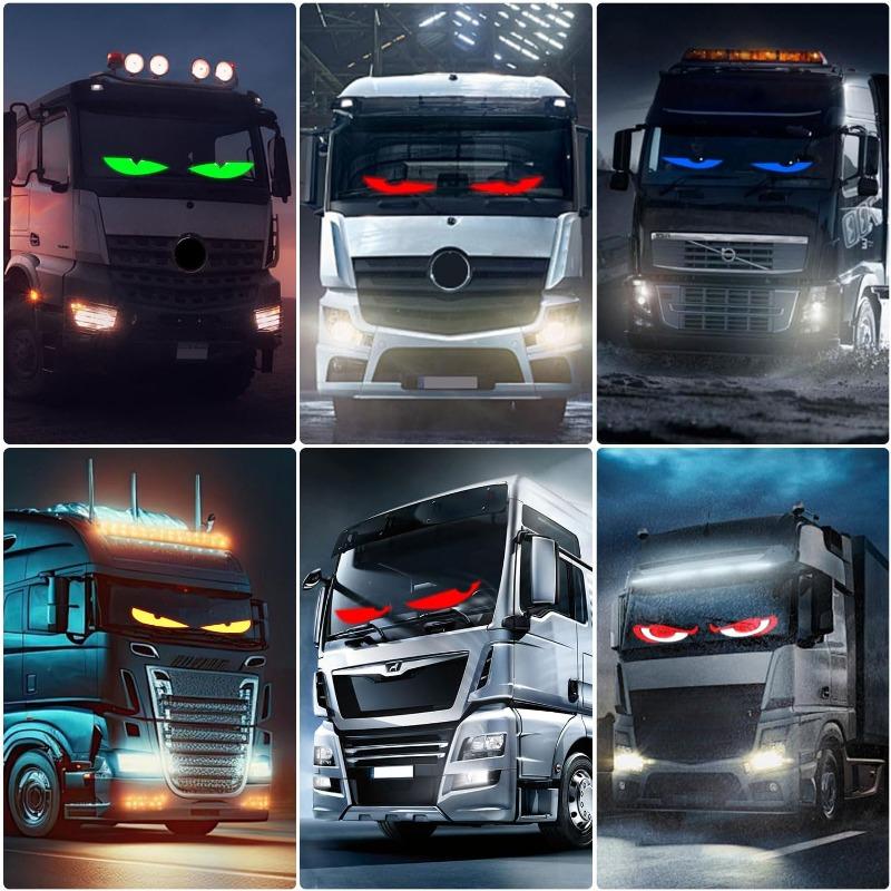 2PCS Devil Eyes Light Cars Dynamic Big Led Eyes for Car 13.7 X 4inch Programmable Flexible LED Display Soft Screen Devil Eyes