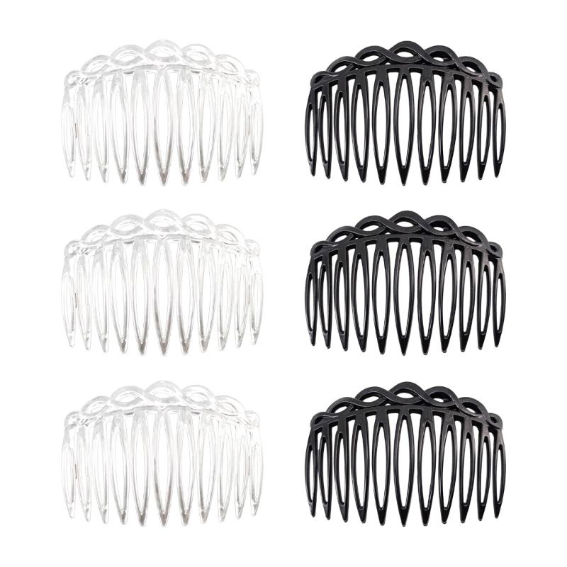 Pack of 6pcs Plastic/Resin French Side Combs For Women Hair Styling Accessories Side Parting Comb Headgear