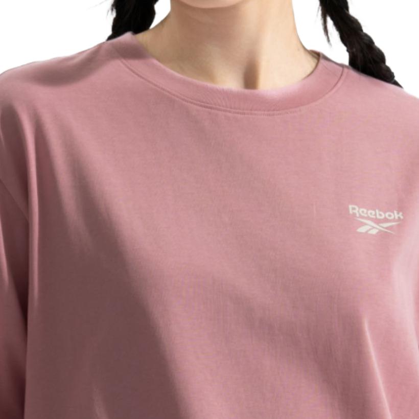 Reebok Casual Simple Comfortable Versatile Loose Round Neck Short Sleeve T-Shirt Unisex Tops Light-Pink 24SRM433UGF2