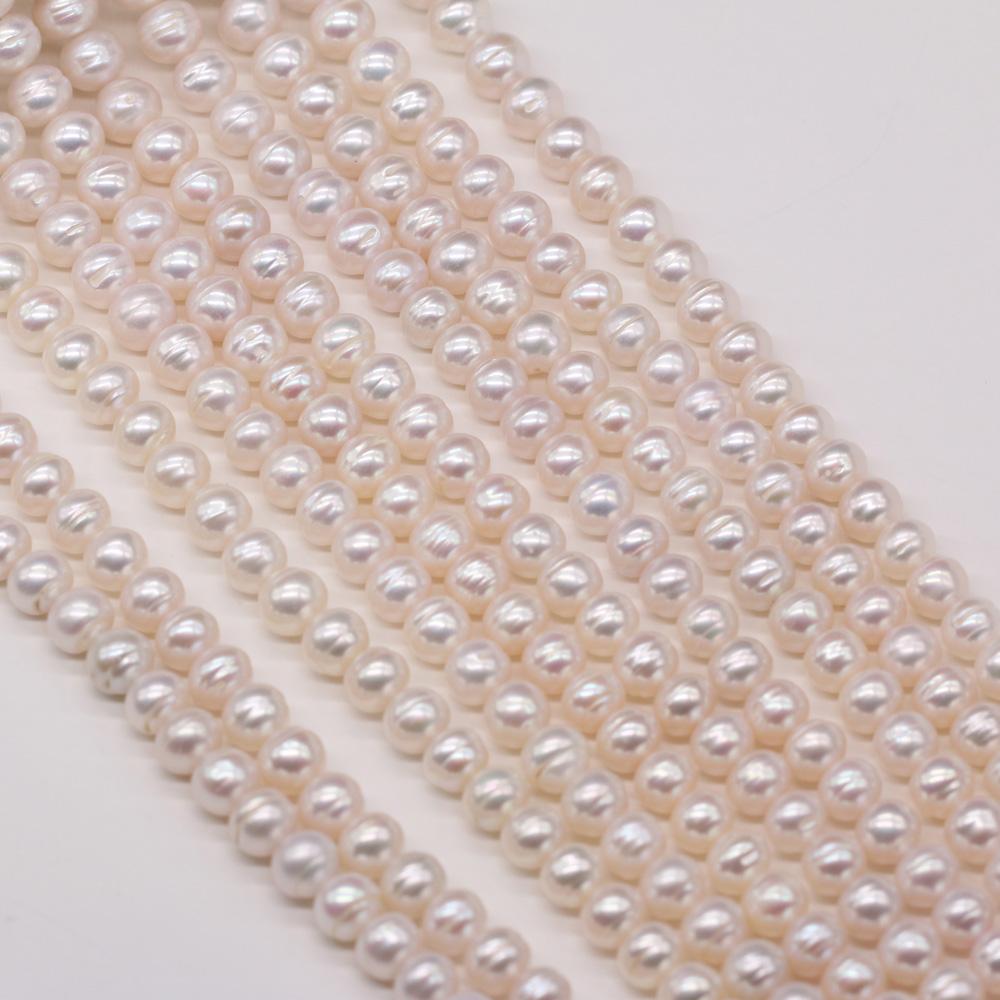 1String, Round Pearls, White Natural Freshwater Pearl Beads, 8-9 mm, for DIY Necklace Bracelet Accessories, Jewelry Making, 36cm