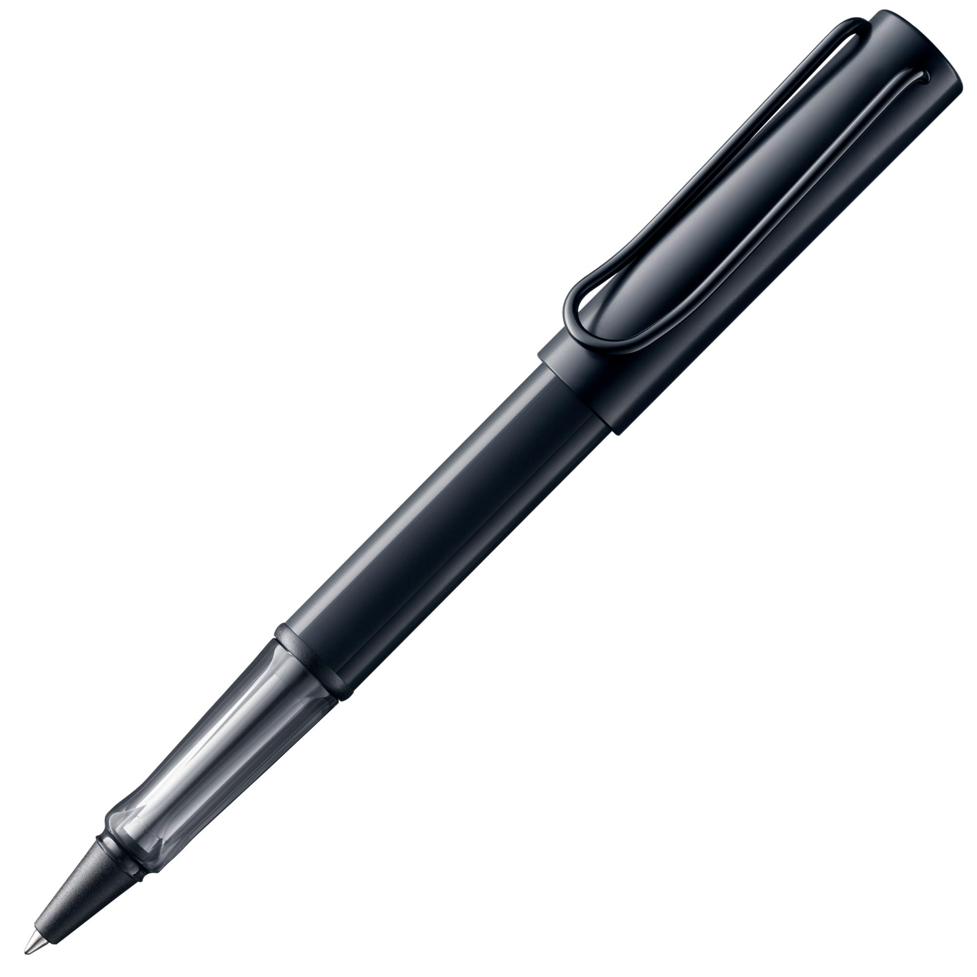 

LAMY Black Rollerball Pen Ergonomic Medium Line Width Lightweight Aluminum Body Includes Black LAMY M 63 Rollerball Refill AL-star - Clear, Grip, - - чорний