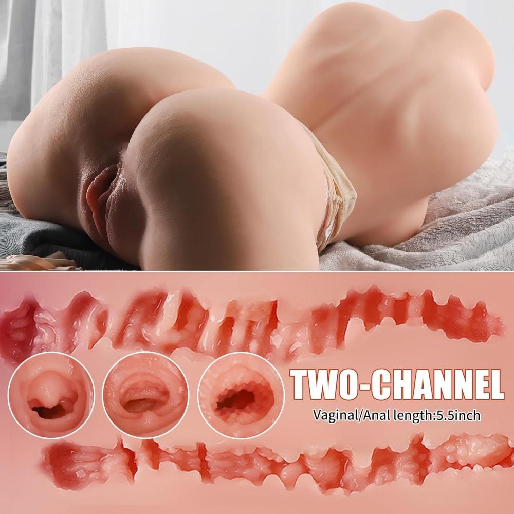 Perfekte Sexpuppe Halbkörper-Torso Sexspielzeug Weiche Brust Erwachsene Realistischer Vaginal-Anal-Doppelkanal-Puppen Männliche Masturbation Liebespuppen