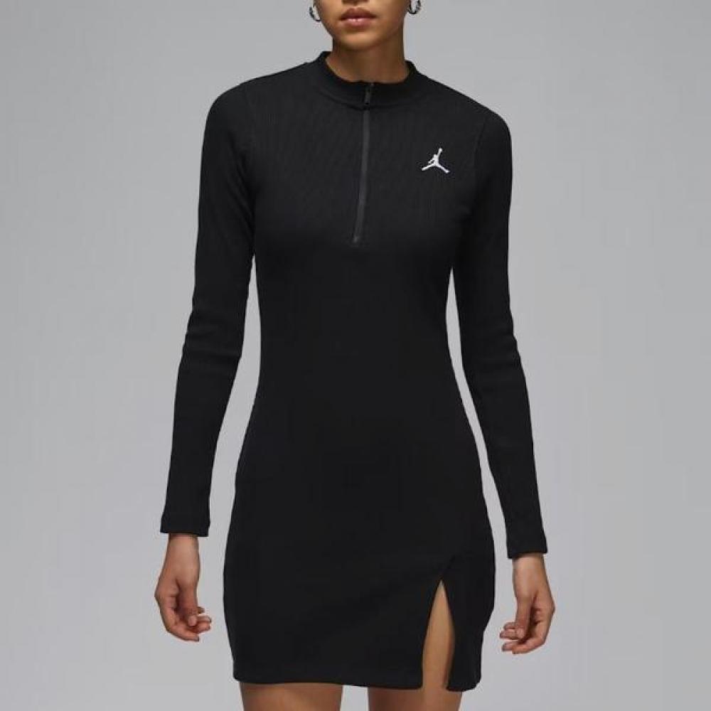 Nike Women Half Zip Long Sleeve Knit Dress Hf9478 HF9478 010  95