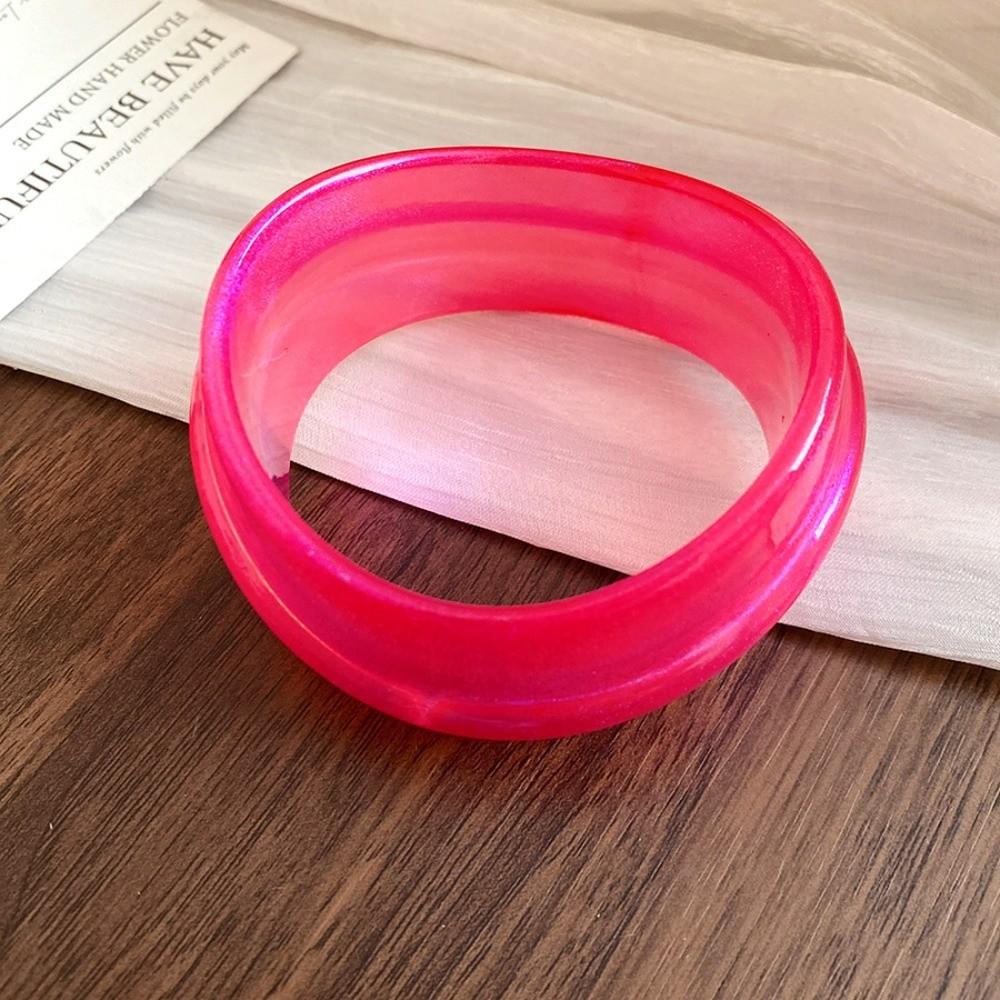 Minority Design Resin Bangle Bohemian Colorful Hand Ring Simple Irregular Wide Bracelet  Girls