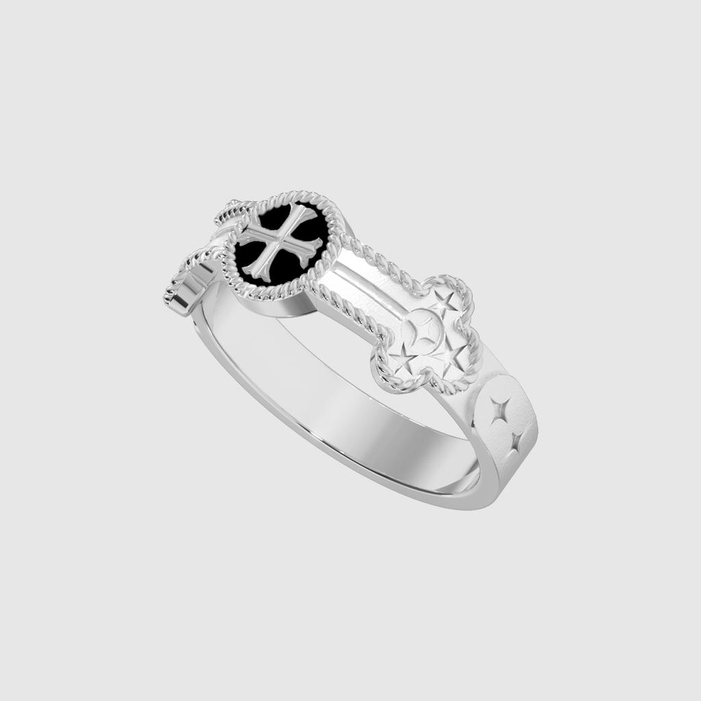 Musee.Art Cross Rosary Couple Ring (Women'S) (Type A)