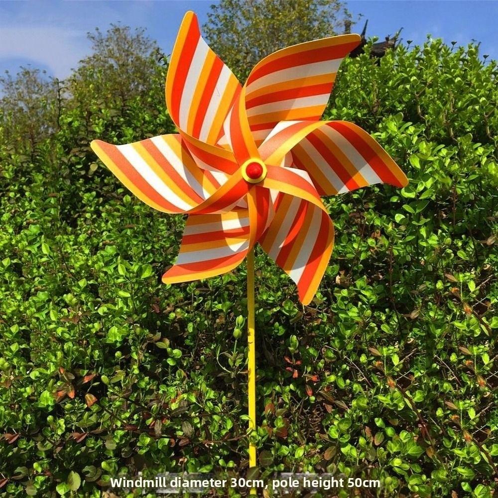 2pcs PVC Six Leaf Pinwheel Windmill Colorful Wind Windmill Wind Spinner  Garden Yard Art Decoration