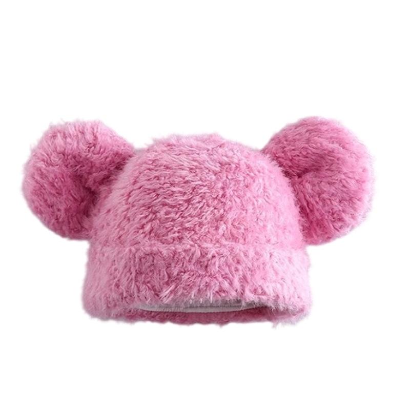 

Cartoon Hat Head Wrap Furry Bear Soft Thicken Hood for Women Outdoor Wear Thicken Ear for Winter Sports Cycling Skiing