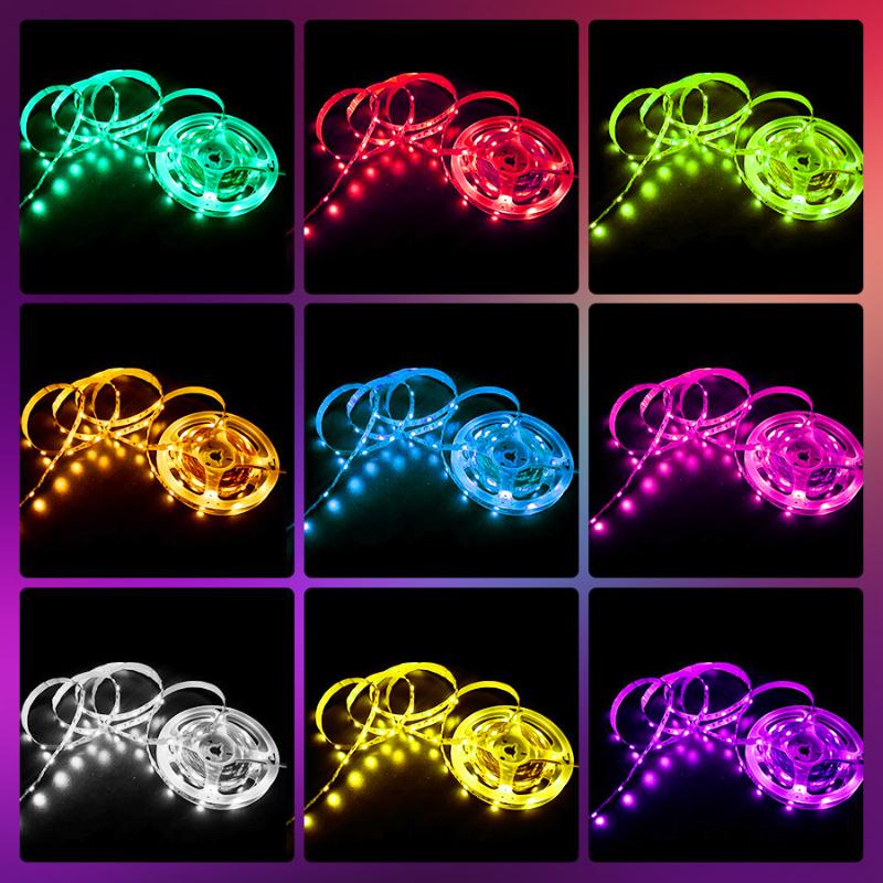 RGB 5050 Bluetooth-Lichtleiste, USB, WLAN, 5050, 24 Tasten, Neonlicht, RGB-Banddiode, flexible Leiste, TV-Hintergrundbeleuchtung, Spielzimmer-Dekoration