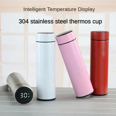 500 ml stalowa butelka termiczna z cyfrowym wyświetlaczem temperatury LED, inteligentny kubek do pomiaru temperatury, termos próżniowy