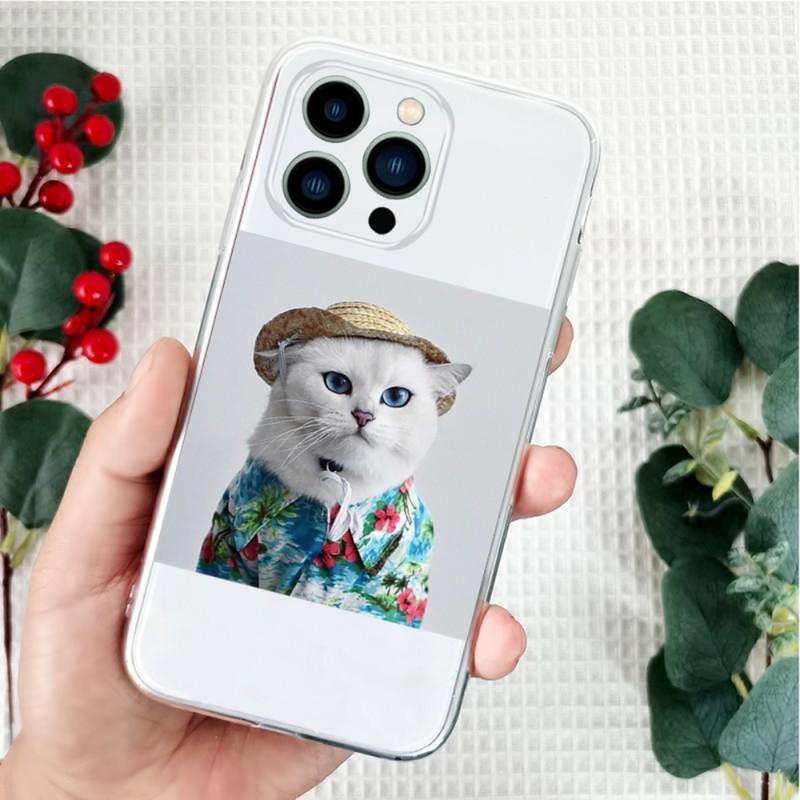 Coole Mode-Katzen-Telefonhülle für iPhone 14 13 11 12 Pro Max Mini 6 7 8 Plus X XR XS SE 2020 Transparente Abdeckung