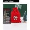 Set of 4 Christmas bags with drawstring